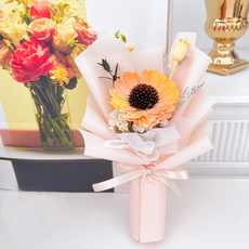 南法橙香 向日葵香氛擴香小花束 附贈香氛油, 南法橙香向日葵香氛擴香小花束（贈送5ml香氛油）