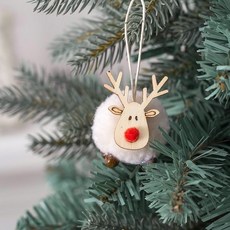 暖居·精選 聖誕樹鈴鐺掛件 新年吊鈴 聖誕節裝飾 門鈴 掛飾 聖誕車掛風鈴禮物 交換禮物 節日氛圍裝扮道具, 小鹿米白, 1個