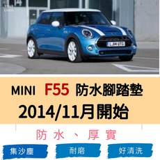 MINI F55 防水腳踏墊 2014/11月開始, 副駕一片,灰