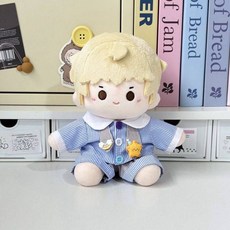 40cm 인형 의상 솜인형옷 귀여운 솜인형 자세 아이돌 앉은 인형옷 무속성 솜깅이 잠옷, 아이스 블루 20cm 앉는
