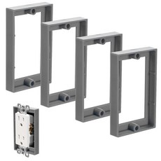 1.3cm(1/2x2.54cm) 싱글 갱 콘센트 박스 익스텐더 전기 콘센트 익스텐더 콘센트 익스텐더 콘센트 연 박스 4개 전기 박스 및 전기 콘센트 스위치용 (그레이)