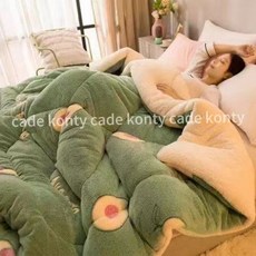 귀여운 캐릭터 겨울 두꺼운 이불, 아보카도
