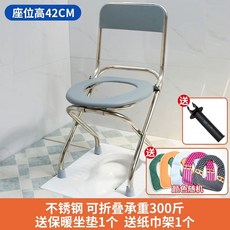 좌욕 의자 받침대 탄소강 가정용 변기용 거치대 화장실 X다리 재래, P. 등받이 디럭스 스틸 42cm, 1개