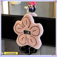 限時下殺 挑戰最低價 rich有錢花擦手巾掛式可愛超強吸水加厚毛巾手帕不髮臭廚房衛生間, 1個, 【粉色】有錢花擦手巾【加厚珊瑚絨】,27x22cm