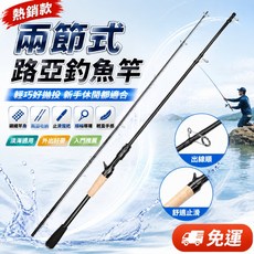 兩節式路亞釣竿 輕巧好拋投 新手適用 碳纖竿身, 槍柄單幹,輕雷H2.28米【升級LS導環】