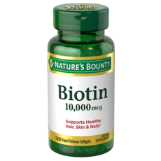 NATURE'S BOUNTY 生物素速釋軟膠囊 10000mcg, 120顆, 1罐