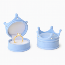 쭈비쭈비 1+1 반지함 세트 벨벳 반지케이스 보관함 악세사리 케이스, 1개, 1+1 왕관블루