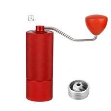 手搖磨豆機 曜石黑 CNC420鋼芯家用行動研磨機, Z11滾花五角 紅色, 1個, 70ml