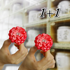 쥬얼포레 봉안당 꾸미기 소중한분께 국산 핸드메이드 납골당 미니 큐빅 red 수국 화분 화병 미니어쳐 꽃병 꽃다발 성묘꽃 조화 flower, 레드