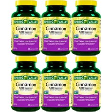 스프링밸리 시나몬 계피 껍질 추출물 500mg, 6팩, 400정