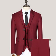 AOKADA 남성 정장 세트 슬림핏 베이직핏 수트 비즈니스 결혼식 하객룩 면접 오피스룩 들러리 남자 양복 바지 조끼 3종