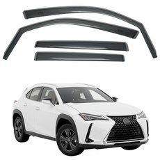 比德堡 崁入式晴雨窗 標準款 凌志LEXUS UX 2018-2023年專用 遮陽擋雨, 黑色, 前窗兩片