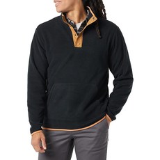 Amazon Essentials 남성용 스냅 프론트 풀오버 폴라 플리스 재킷 블랙 카멜 컬러 블록 스몰138645