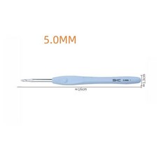 크로셰 훅 플라스틱 손잡이 알루미늄 뜨개질 바늘 공예, 1개