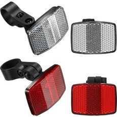 자전거반사판 야간 안전운행 라이딩 핸들바 및 시트포스트 자전거 안전 경고 반사판 빨간색과 흰색을 위한 HESTYA 4피스 앞뒤 바퀴 스포크, 1개