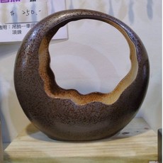 提籃花器 深咖啡色展示藝術品造型盆, 1個