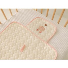 제이펀 스토어 기저귀갈이패드 차량 패드 아기 기저귀, 50x70cm, 베이지 하트 래빗