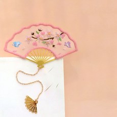 부채 자수 책갈피 한국 전통 DIY 핸드메이드 9종, 1개, A486