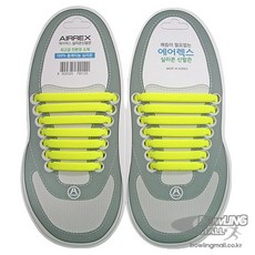 에어플렉스 플래티늄 실리콘 슈즈끈 볼링화 볼링신발 볼링슈즈 볼링용품 묶지않는 신발끈, 옐로우, 1개