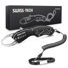 SWISS+TECH 7인치 낚시그립 피싱그립 그립퍼 집게 알루미늄 합금 손잡이, 1개, 블랙
