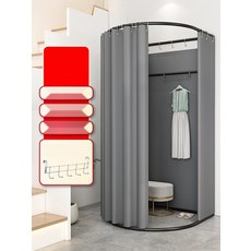 [조립 5분컷] 간편한 간이탈의실 이동식 피팅룸 접이식 탈의실, 26. 블랙 단독 프레임, 기본