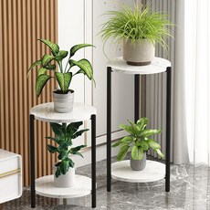 MK 화분진열대 (NO203시리즈) 2단 화분대 화분받침대 선반 화분정리대 철재, 블랙+화이트
