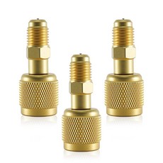 황동 HVAC 충전 어댑터 0.6cm(1/4인치) 왼손잡이 암 - 0.6cm(1/4인치) 오른손 수 플레어 피팅 냉매 LH 탱크 및 RH 서비스 호스와 호환 R-32 R-454, 황동 HVAC 충전 어댑터 0.6cm(1/4인치) 왼손