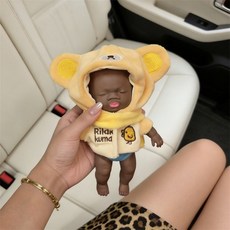 14cm 나타샤 블랙 인형 - 스트레스 해소 장난감 직장인들을 위한 장난꾸러기 옷이 포함된 불안 완화 장치 어둠의 마법사, 인형 + 노란색 옷