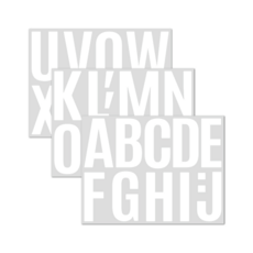 이음모음 방수 알파벳 스티커 대형 10cm, 1세트, 화이트