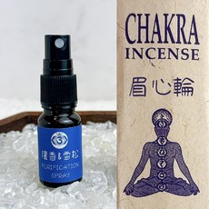 七脈輪淨化噴霧 負能量淨化 除穢 秘魯聖木 水晶消磁 淨化材料, 1個, 靜心冥想-眉心輪淨化噴霧10ml款/瓶