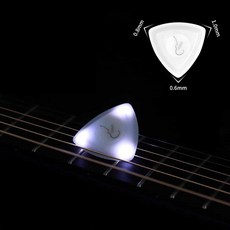 빛나는피크 LED 불빛 자동 어쿠스틱 야광 일렉기타 포크 피크 빛 밤공연, 1개, 2. 1세대 반짝임 픽 화이트