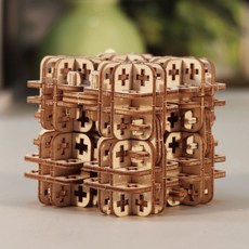 DIY 조립 우드 블록 집중력 3D 열쇠 입체 키우기 상자 목재 나무 퍼즐 입문용, C. 매직큐브