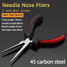미니 플라이어 대각선 라운드 마우스 긴 노즈 커터 수공예 비딩용 DIY 소형 보석 도구, 02 Needle Nose Pliers
