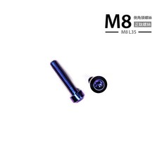 M8L35 倒角頭螺絲 陽極藍紫色 鈦合金螺絲 機車螺絲, 1個