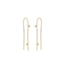 조이치코 와이어 14K 옐로 골드 다이아몬드 이어링