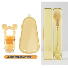 DFMEI 嬰兒雙頭刮泥勺 挖泥勺寶寶食品級刮果泥輔食勺子果泥勺, 1個, 輔食勺餵養套裝-咬咬樂L碼:如圖