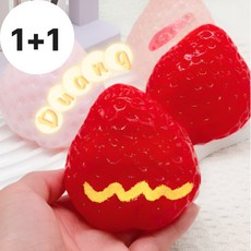 [1+1]도치코 딸기말랑이 토끼말랑이 말랑이장난감 스퀴시 스트레스볼, 왕딸기2개입