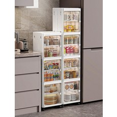 냉장고틈새수납장 슬라이딩 주방서랍장 그릇정리, 8. 폭323단 (바퀴O)