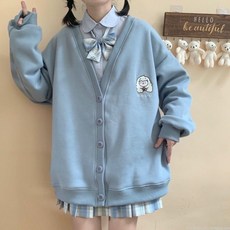 라오농 추동 스타일의 귀여운 만화 자수 재킷+d2401LL