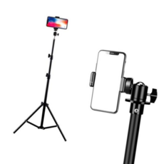 카메라스탠드 삼각대 휴대폰거치대 촬영장비 각도조절 셀카봉 2.1M