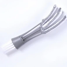 차량용 에어벤트 클리너 미니 양면 마이크로 화이버 벤트 더스터 탈부착 가능한 천 커버 휴대용 청소 브러, 01 회색