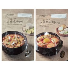 피코크 된장찌개 양념 130g+순두부찌개 양념 130g 각 1개씩, 1개