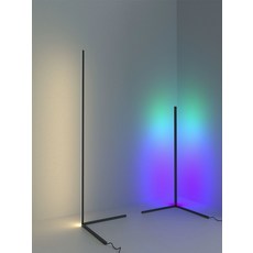 플로어램프 수직 코너 거실용 LED 스탠드 조명 무드등 90cm 블랙 쿨화이트, 142cm 화이트 웜화이트