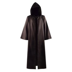 CHAOS MONKEY 남성용 나이트 코스튬 튜닉 후드 로브 망토 할로윈 성인 코스프레 망토 의상 화이트 세트 스몰