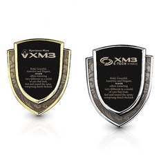 비브랜드 맞춤 레터링 고급스러운 쉴드 방패 뱃지 엠블럼 몰딩 XM3 호환제품, 골드(1P)