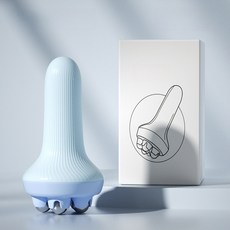 오스틱니 5개의 롤러가 장착된 다리 안쪽 성형 마사지기 운동 후 근육 이완 복부 롤러로 배 마사지 허리 라인을 가늘게 하는 경락 브러시, 블루