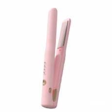 迷你便攜式離子夾，快速加熱，多段溫控，陶瓷塗層，安全鎖設計，打造柔順亮麗髮型, 粉色, 無線充電夾板