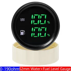 IP66 완벽방수 52MM 듀얼 게이지 + 볼트 연료 알람 LED 미터가있는 HTG 레벨, 01 Fuel Water Gauge BN