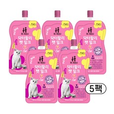 RePet 고양이 전용 우유 캣밀크 저지방 펫밀크 간식 타우린 종합비타민, 200ml, 5개