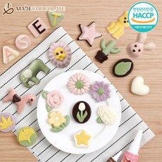 메이드초콜릿 3종 초콜릿 만들기 A세트 (동물 꽃 알파벳), 설명서+비닐봉투+상자+초코펜+몰드, 1세트